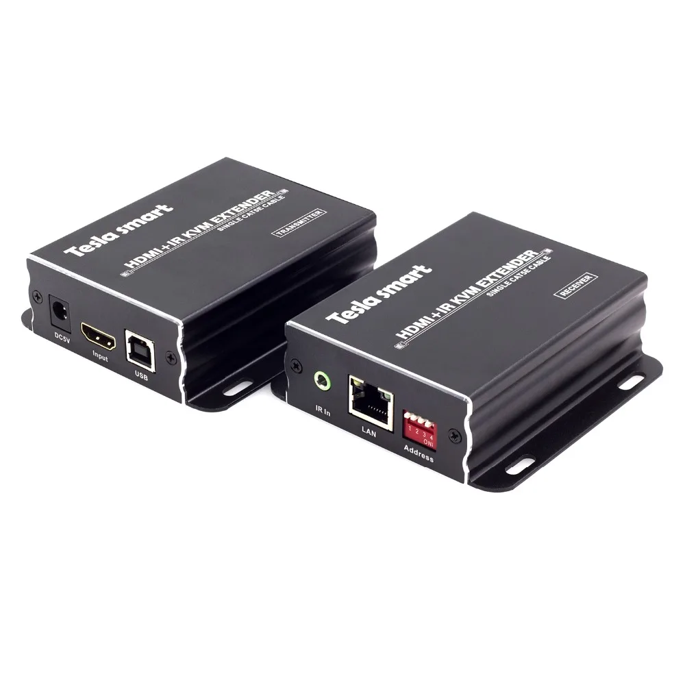 Tesla Smart HDMI удлинитель 120 м KVM по TCP/IP Ethernet через один Cat5e/6 кабель 1080 P с ИК-до 120 м