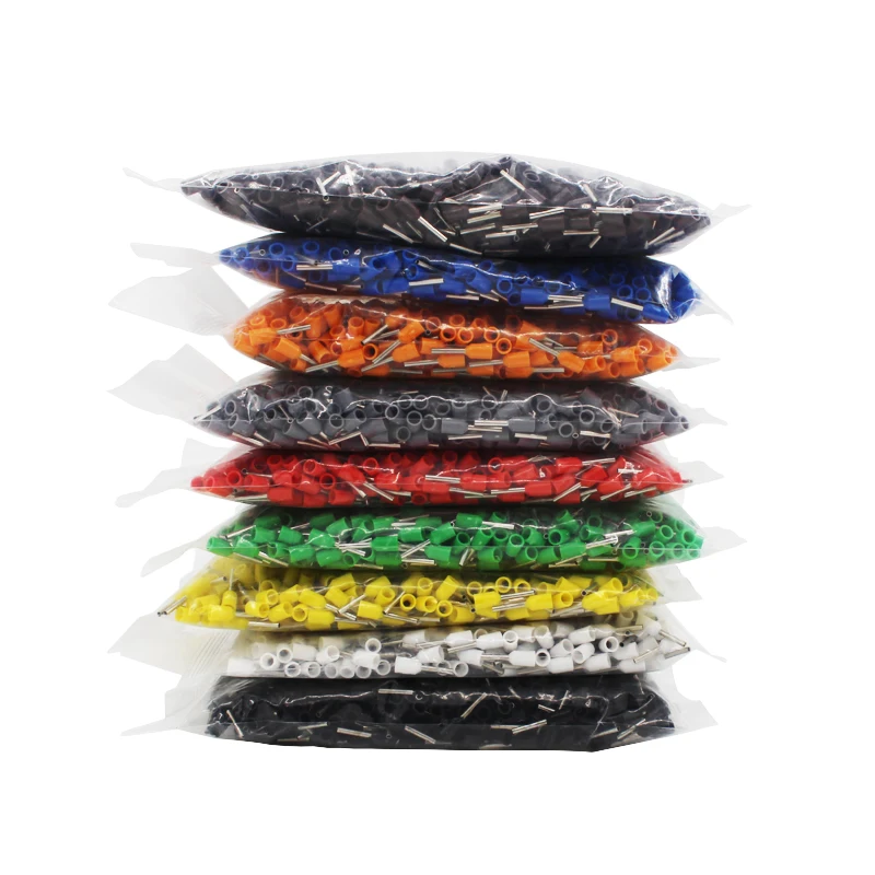 1000 шт./упак. E1008 изолированный конец шнура обжимной терминал провода соединителя