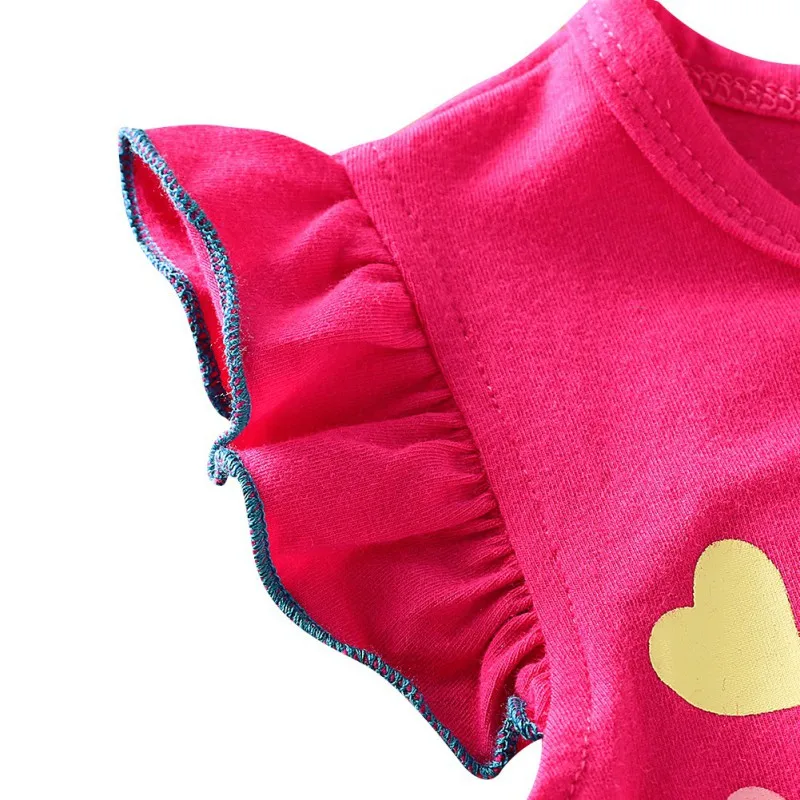 Комплект одежды для маленьких девочек Летняя Повседневная футболка с короткими