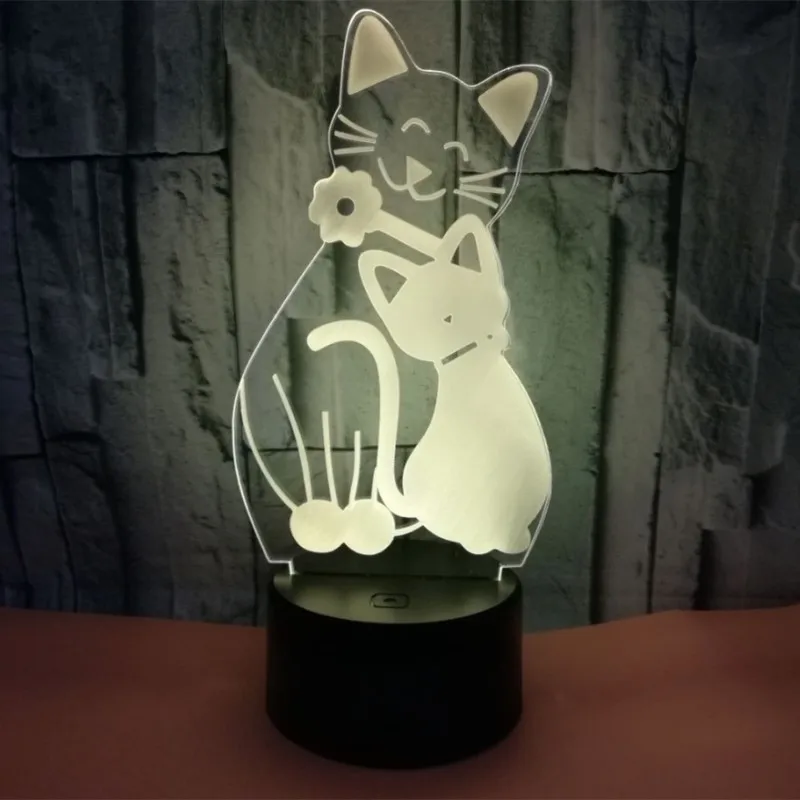 Цветная сенсорная 3d лампа иллюзия светодиодный ночник USB настольная для детей