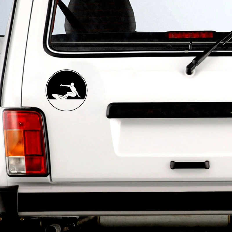 

QYPF 13.2*13.2CM Fashion Surfing Decor Car Styling Sticker High Quality Vinyl Silhouette C16-0749