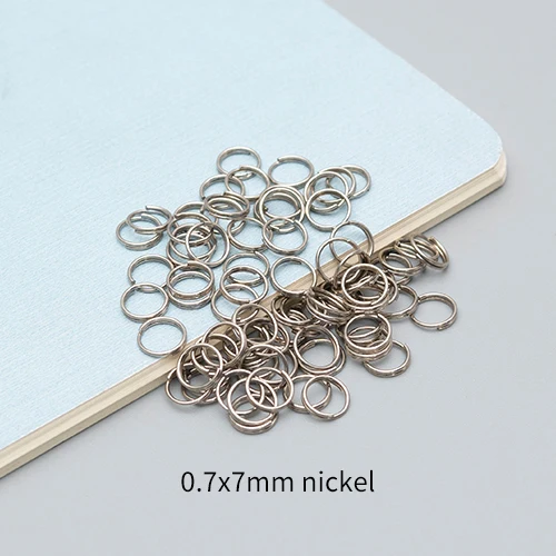 0.7x7mm nickel 200 шт./лот 7/8/10 мм соединительные кольца двойные петли цвета: золотистый, серебристый Цвет Разделение кольца Разъемы для расходных материалов для изготовления ювелирных изделий DiY - Цвет: 0.7x7mm nickel