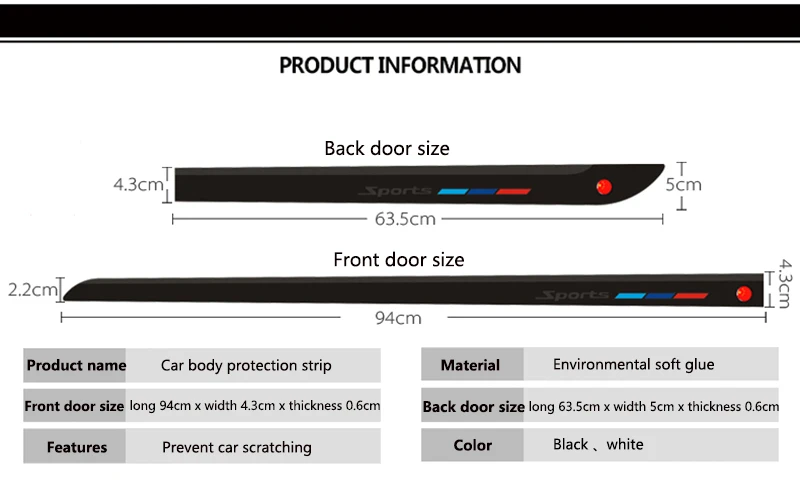 

Car accessories styling door decoration strip waist line anti-collision strip for Land Rover discovery 2 3 4 freelander defender