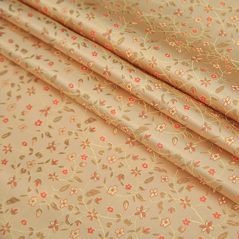 Классическая китайская жаккардовая ткань золотистого цвета для фотографий