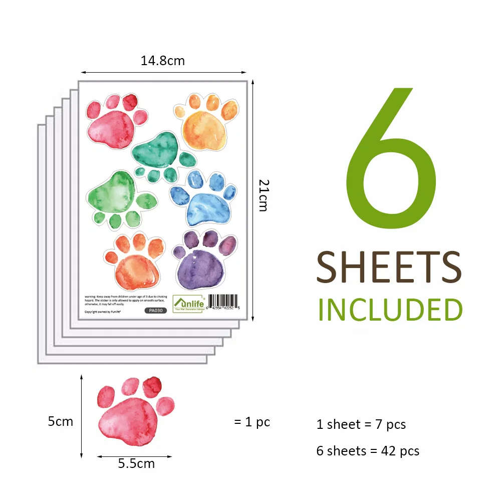 

Nordic ins wall sticker PVC Kindergarten environment layout Home party decoration DIY color paw print Background wall sticker