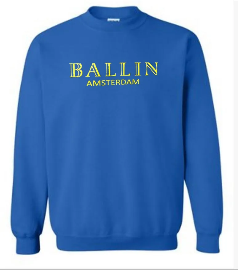 Мужские и женские толстовки с длинными рукавами Ballin свободные круглым вырезом из