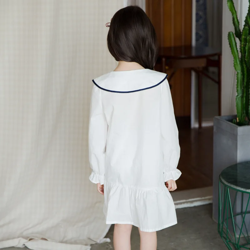 Элегантное белое платье для девочек на лето 2019 повседневная детская одежда школы