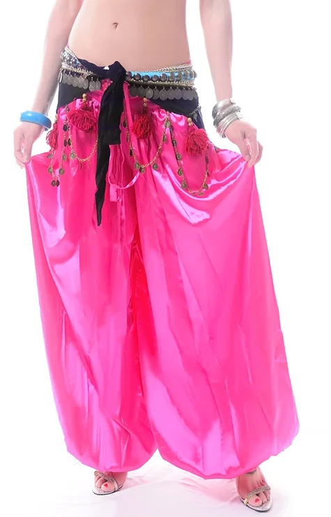 hot pink Горячая Распродажа, штаны для танца живота в этническом стиле, модный костюм, штаны для танца живота, сатиновые шаровары для танца живота, Pantaloons-9002 - Цвет: hot pink
