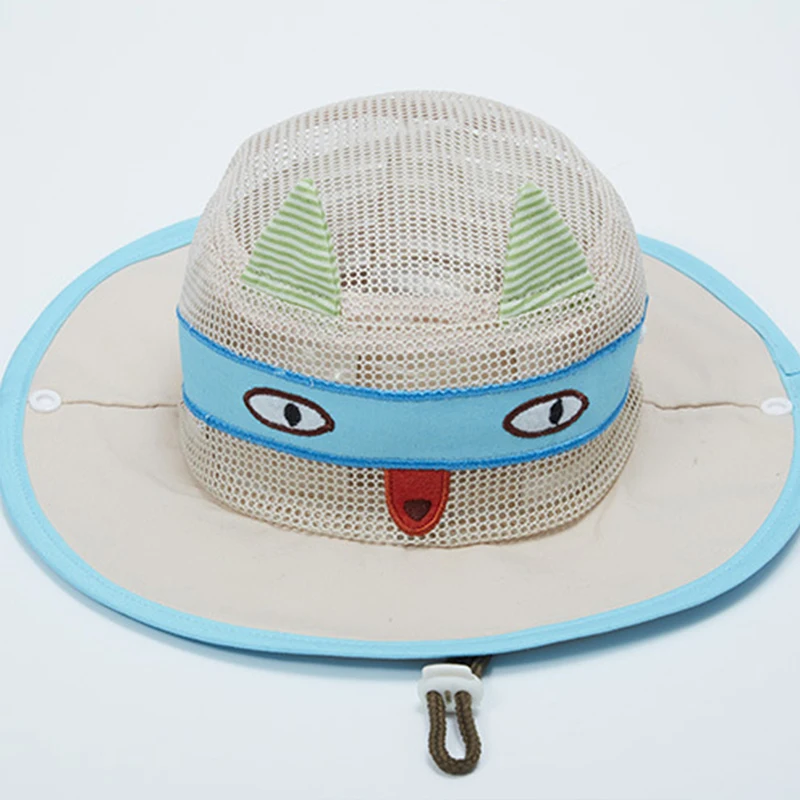 Cat Baby Sun Bucket Hat with Wide Brim Toddler Boy Girl Summer UV Protection Caps Mesh Breathable Comfortable Chinstrap Stay On | Детская