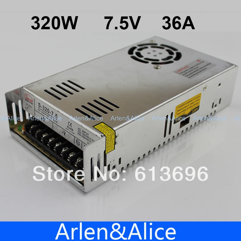 320 Вт 7 5 в 36 а одиночный выходной импульсный источник питания для светодиодной