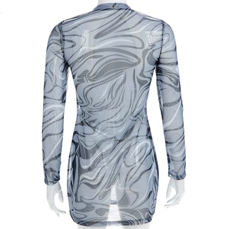 Женское Сетчатое Прозрачное платье мини летнее пляжное сексуальное Клубное