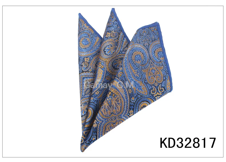 KD32817 Мода Пейсли Карманный квадратный цветочный платок для костюмов 23 см* 23 см носовой платок для мужчин и женщин Брендовые костюмы карманные полотенца носовой платок - Цвет: KD32817