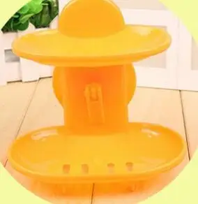 Orange Двухслойная присоска мыльница Вакуумная присоска двухслойная мыльница для ванной комнаты мыльница для хранения аксессуары для ванной комнаты - Цвет: Orange
