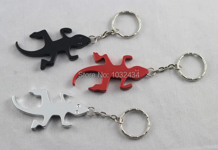 36 шт./лот открывалка для бутылок с пивом брелки в форме геккоса из алюминиевого