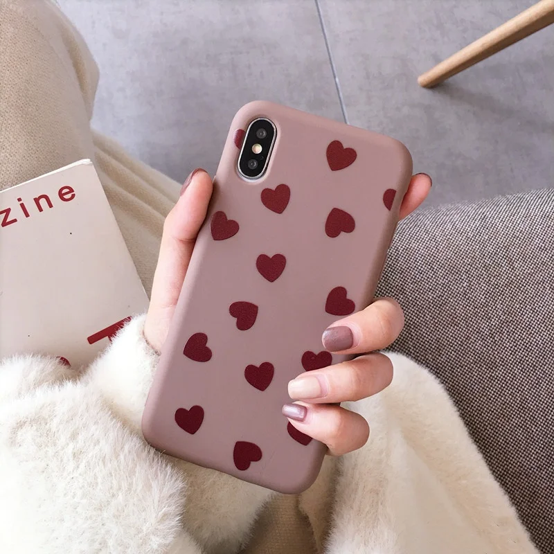 Cute Love Heart For iphone XS Max XR X Phone Case 8 7 6s 6 plus Back Cover Fashion Lovely Cartoon Shell Capa |