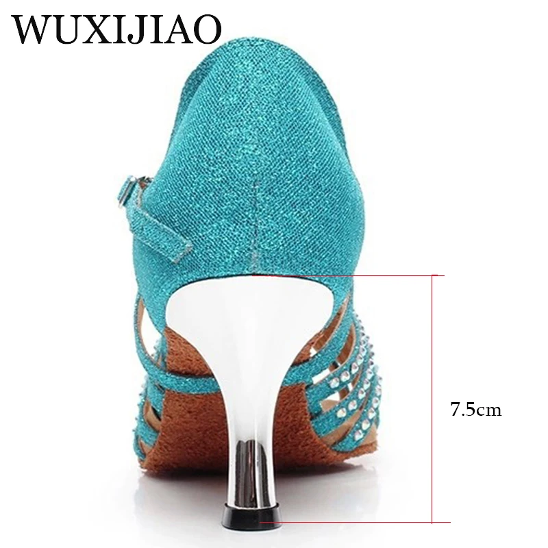 WUXIJIAO Ms Бальные Танцевальные Туфли с мягкой подошвой блестками тканевый комплект
