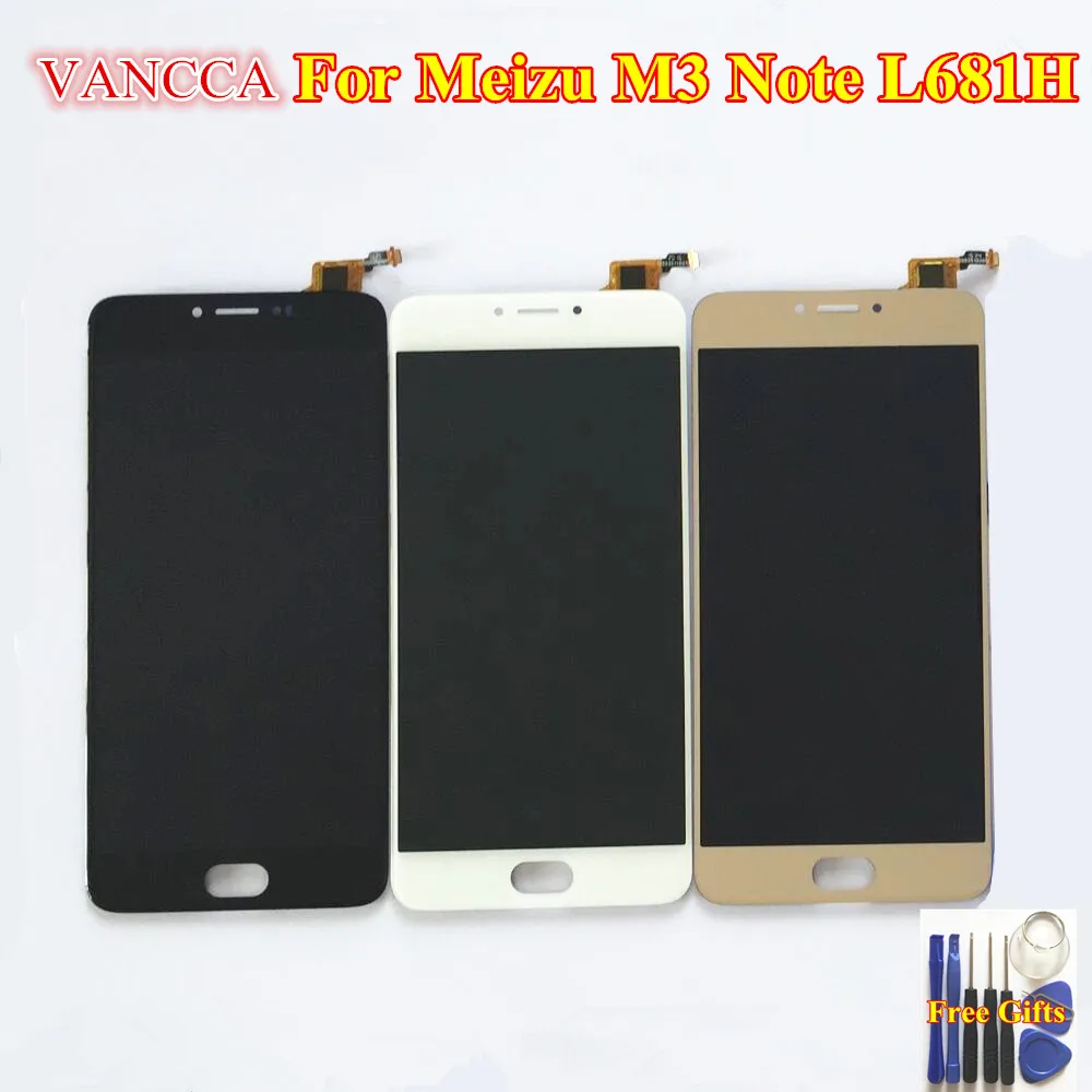 Vancca 5.5-дюймовый ЖК-дисплей для Meizu M3 Note L681H 1920*1080 дигитайзер с сенсорным экраном, сборка рамки с бесплатным закаленным стеклом