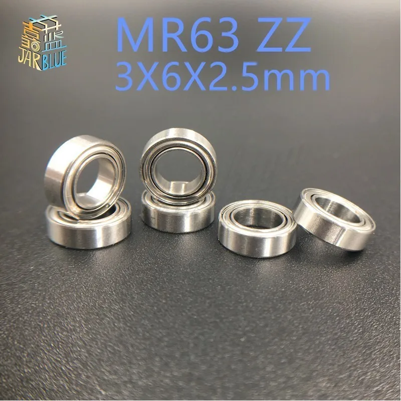 

Free Shipping 10pcs MR63ZZ MR63 ZZ MR63-2Z 3X6X2.5mm Thin Wall Deep groove Ball Bearing MR63/L-630 ZZ