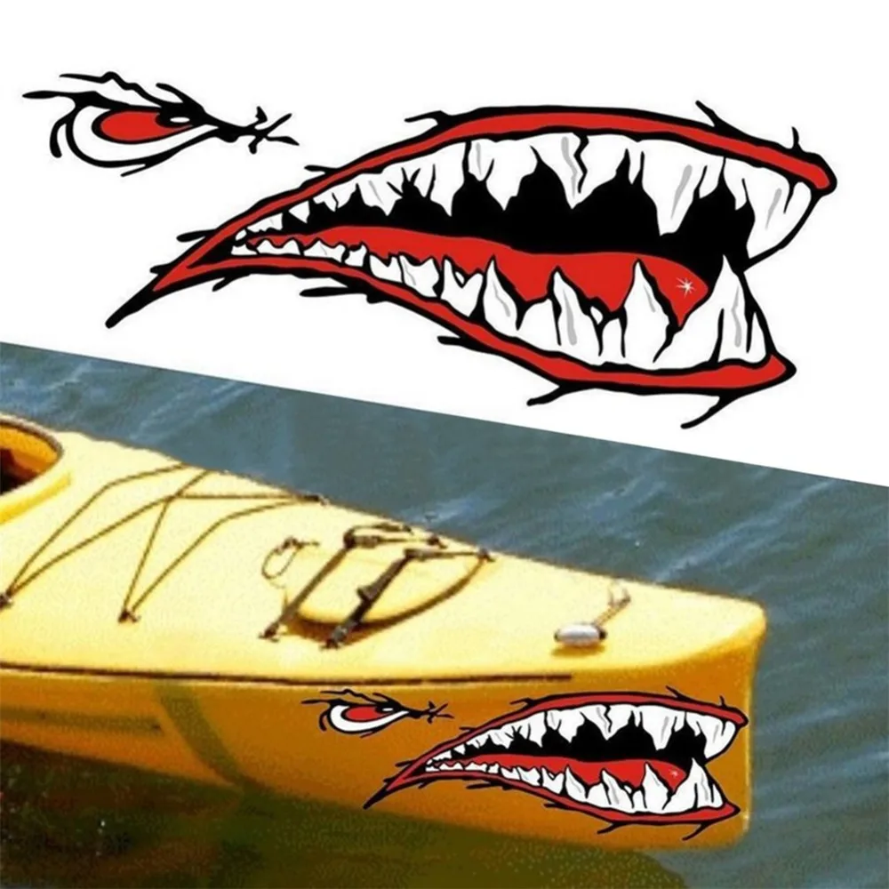 2 шт./компл. автомобильная наклейка с зубцами акулы водостойкая легко моющаяся