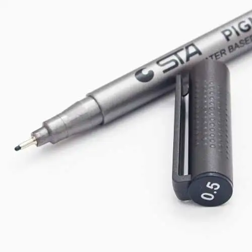 0.5mm-Waterproof Водонепроницаемый STA Art Sketch comics Art маркер ручка пигмент лайнер на водной основе для рисования почерк школьные офисные канцелярские принадлежности - Цвет: 0.5mm-Waterproof