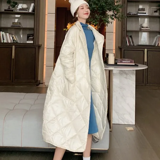 Новое пальто женская зимняя парка легкий пуховик Корейская версия ромбическое