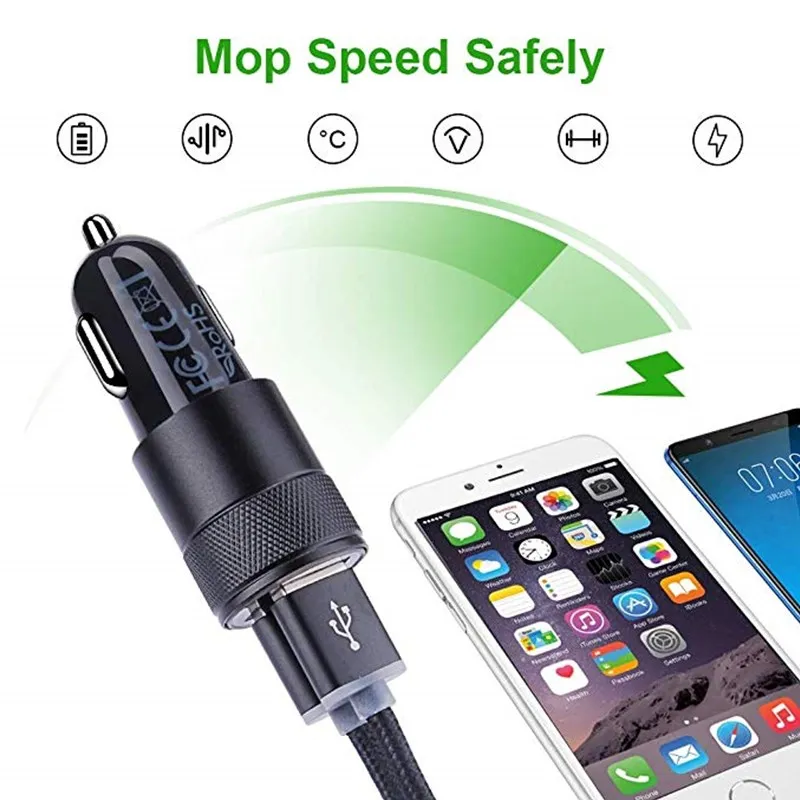 Автомобильный USB адаптер Micro зарядное устройство автомобильный зарядный кабель