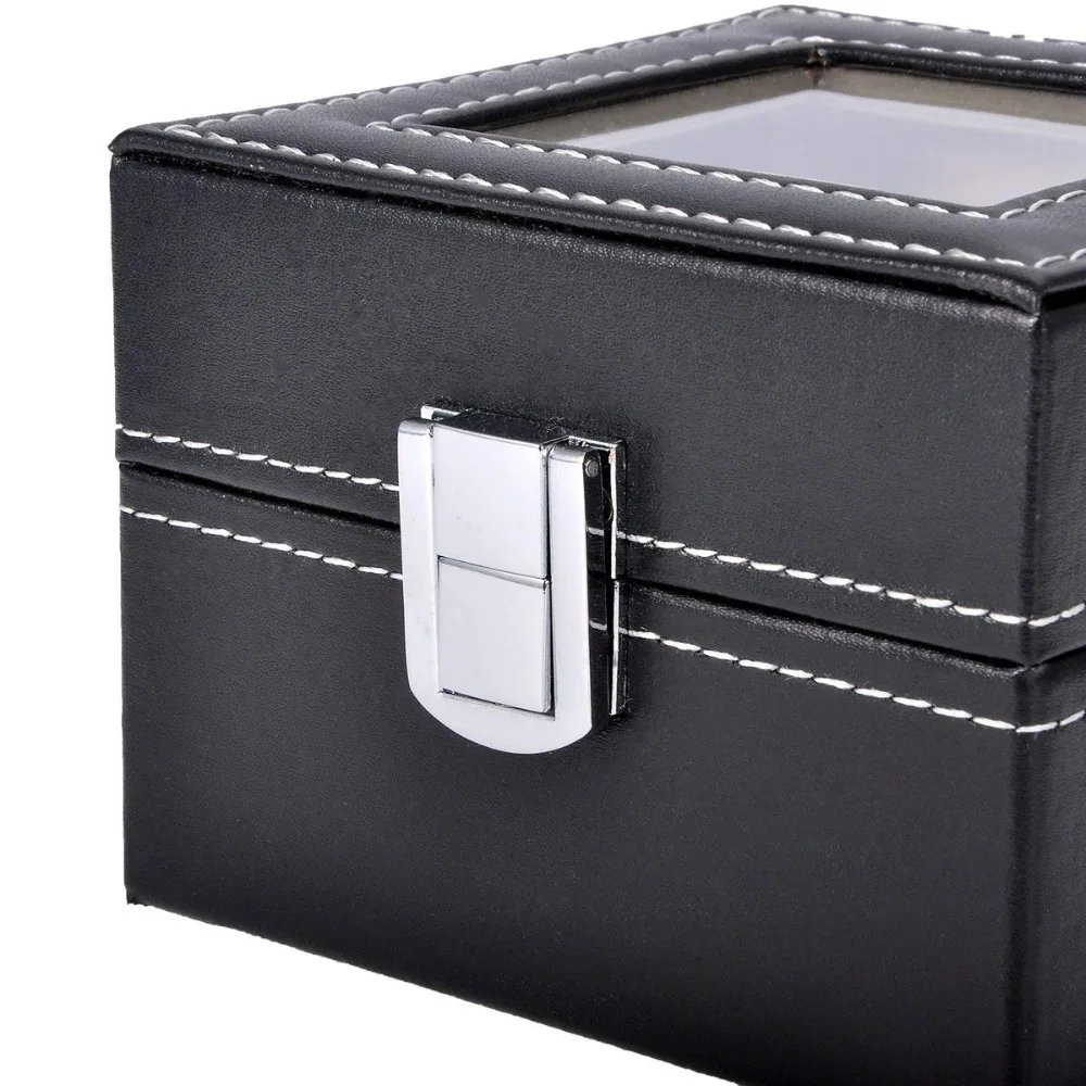 SZanbana Watch Box Small 2 мужские черные кожаные стеклянные часы с съемными элементами