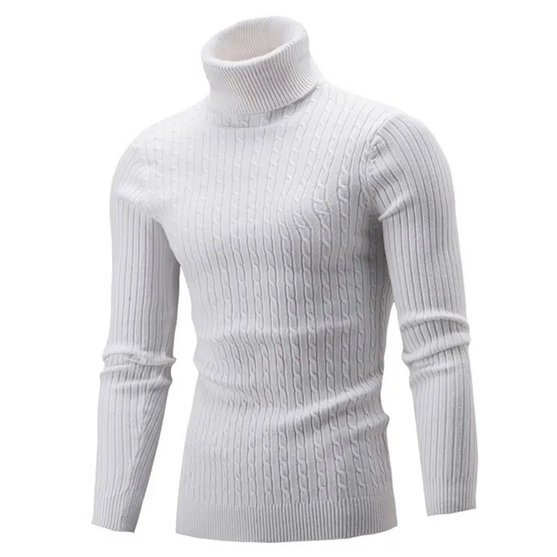 color 2-Style 1 Laamei, новинка, Осень-зима, мужские свитера, Мужская водолазка, одноцветная, Повседневный свитер, Мужской приталенный, брендовый, ВЯЗАННЫЙ ПУЛОВЕР - Цвет: color 2-Style 1