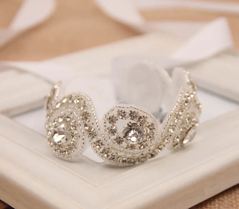 Retail Fashion romantic crystal bridal hairband ribbon hair band for women wedding headband accessories head jewelry |