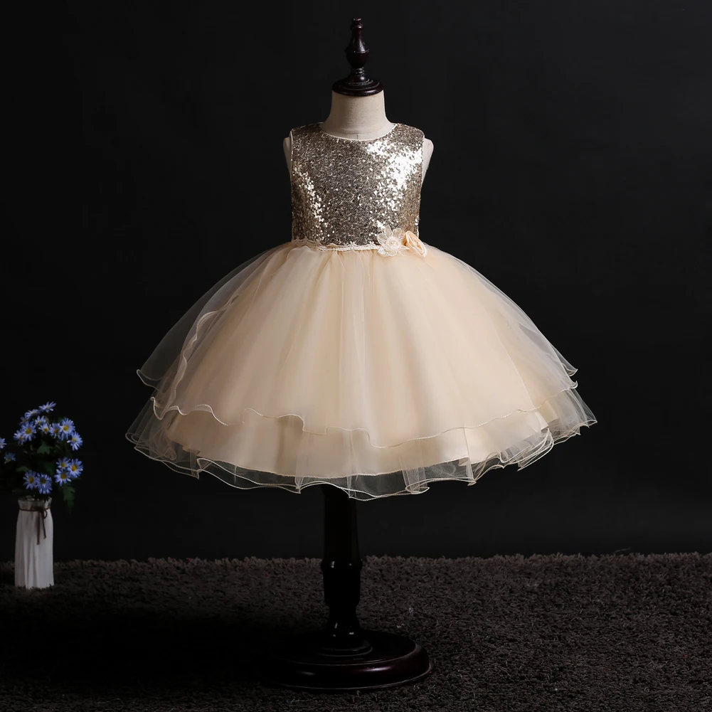 New pattern girl dress sleeveless tutu dresses wedding Wedding presiding Stage performance princess | Детская одежда и обувь