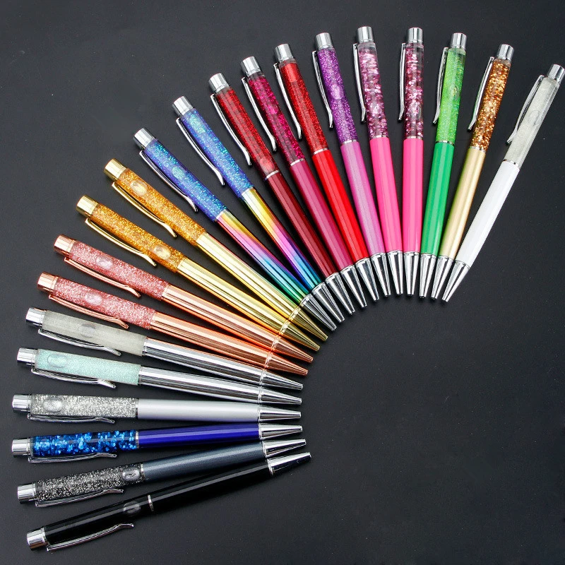 Креативная металлическая шариковая ручка песочные часы в масле