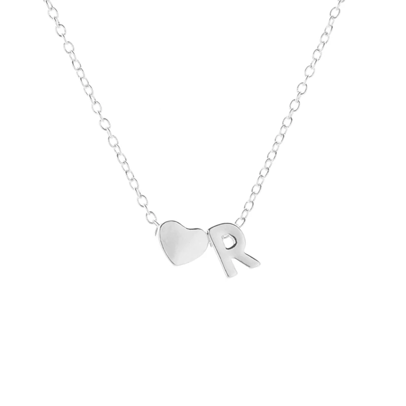 10 шт./лот ожерелье с надписью Sweet Love маленькое сердце одной буквой