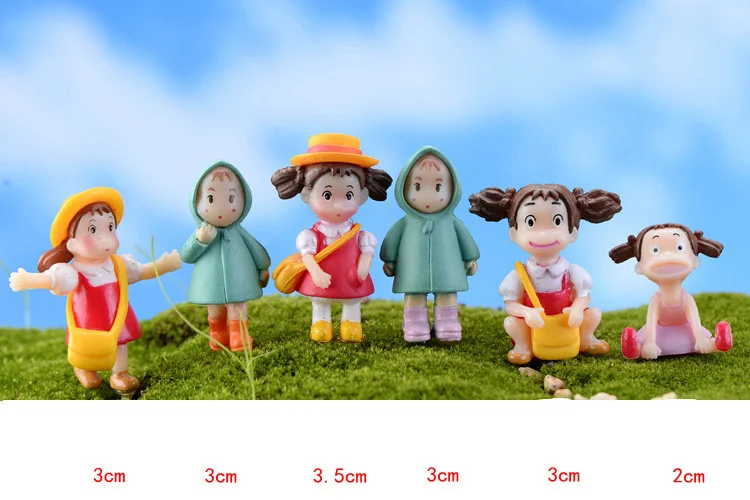 6 шт./компл. Дети Девушки Смолы Домашнего Украшения Сада Мини Ремесла Бонсай Микро