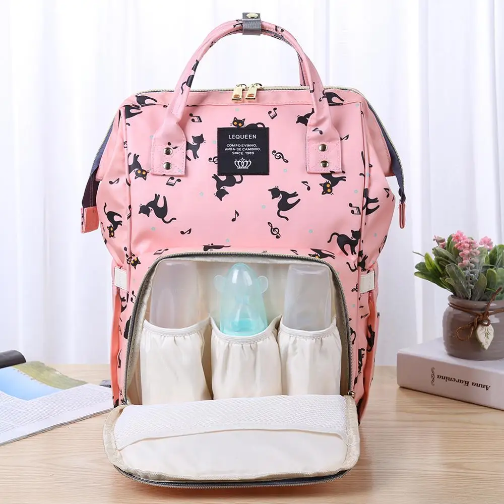 Дорожные сумки для мам LEQUEEN с мультяшным принтом вместительный рюкзак органайзер