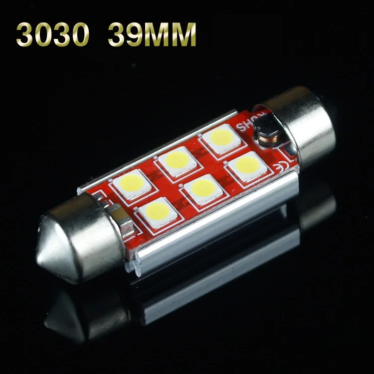 10 шт. без ошибок яркий белый 6SMD 39 мм 3030 C5W светодиодная купольная