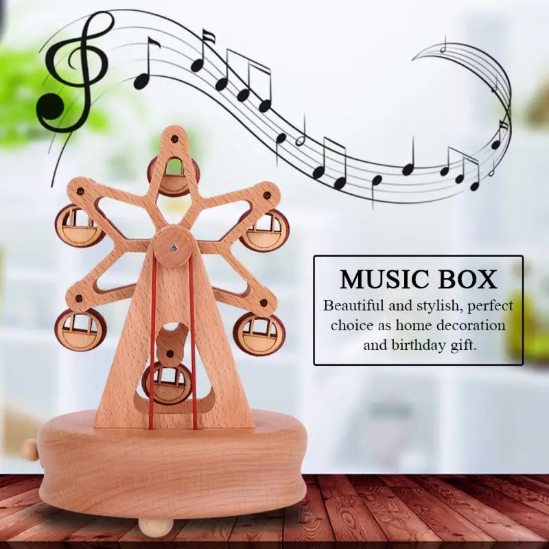 Новая Винтажная Деревянная Музыкальная Коробка карусель деревянные поделки