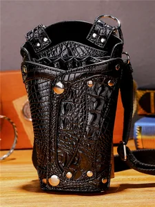 Сумка крокодиловая профессиональная для парикмахерских ножниц