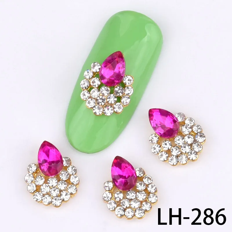 LH-286 10 шт украшения для ногтей рыба в форме сердца ладонь Золото Серебро сплав Маникюр Кристалл Стразы для 3D украшение для ногтей LH286-297 - Цвет: LH-286