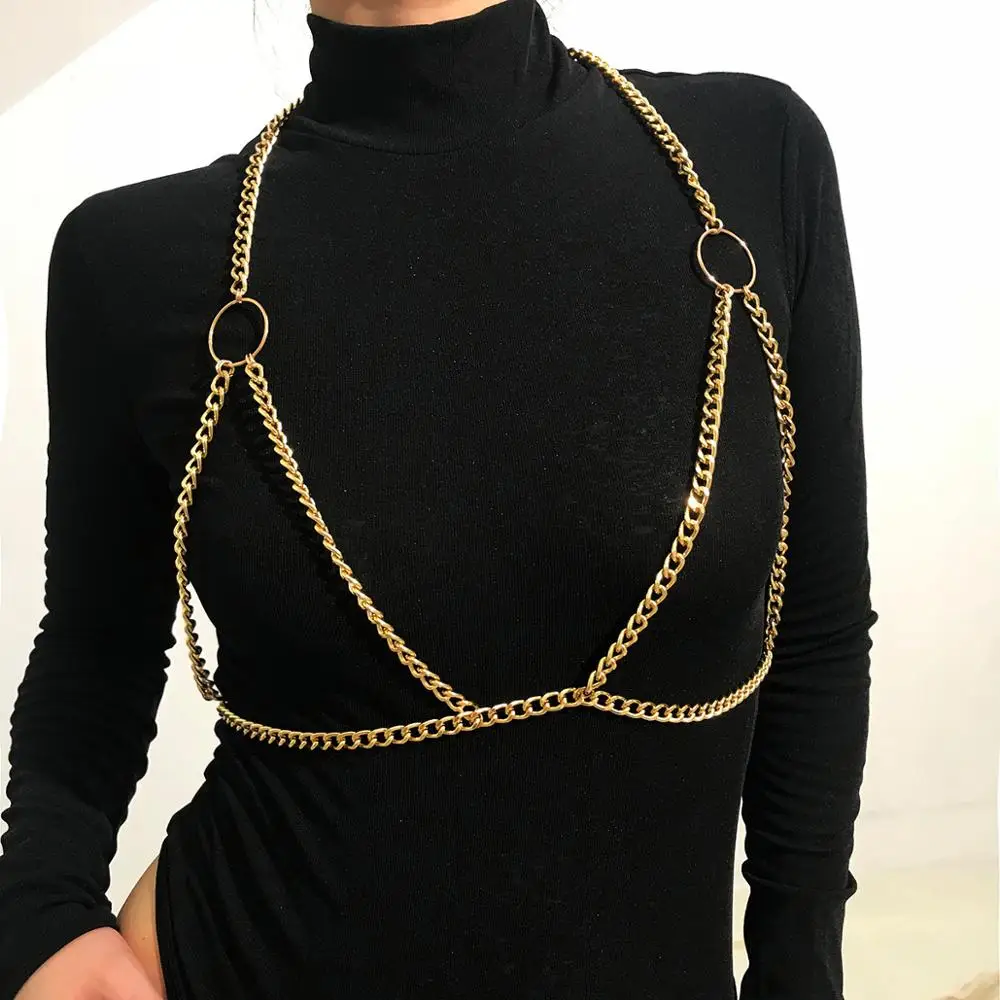 Модный металлический бюстгальтер Doreen Box Золотой/серебристый цвет цепь для пляжа