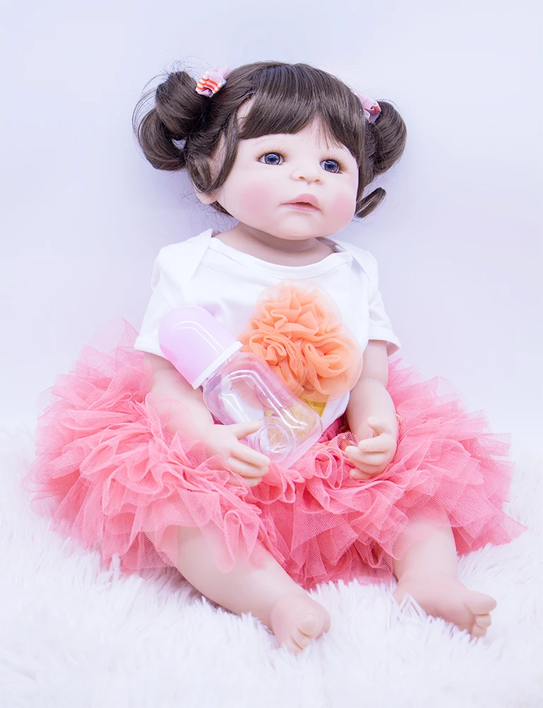 22 дюймов Bebes Кукла Reborn Girl полностью силиконовая виниловая reborn baby куклы