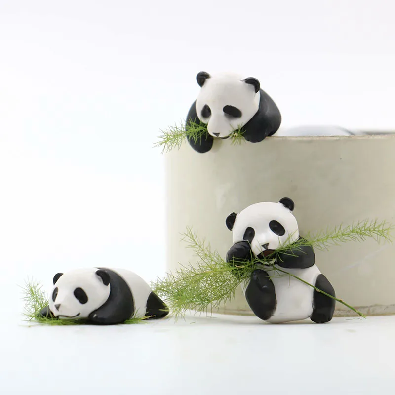 Мини экшн фигурка Panda 3 шт./компл. масштаб 1/16 окрашенная милая спит яшма Гигантская