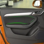 4 шт., кожаная накладка на дверную ручку салона автомобиля из микрофибры для Audi Q3 2013, 2014, 2015, 2016, 2017, 2018