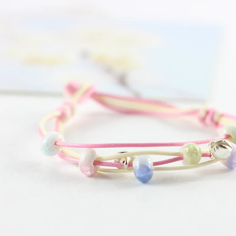 Многоуровневый браслет с шармами красочные керамические бусины регулируемые