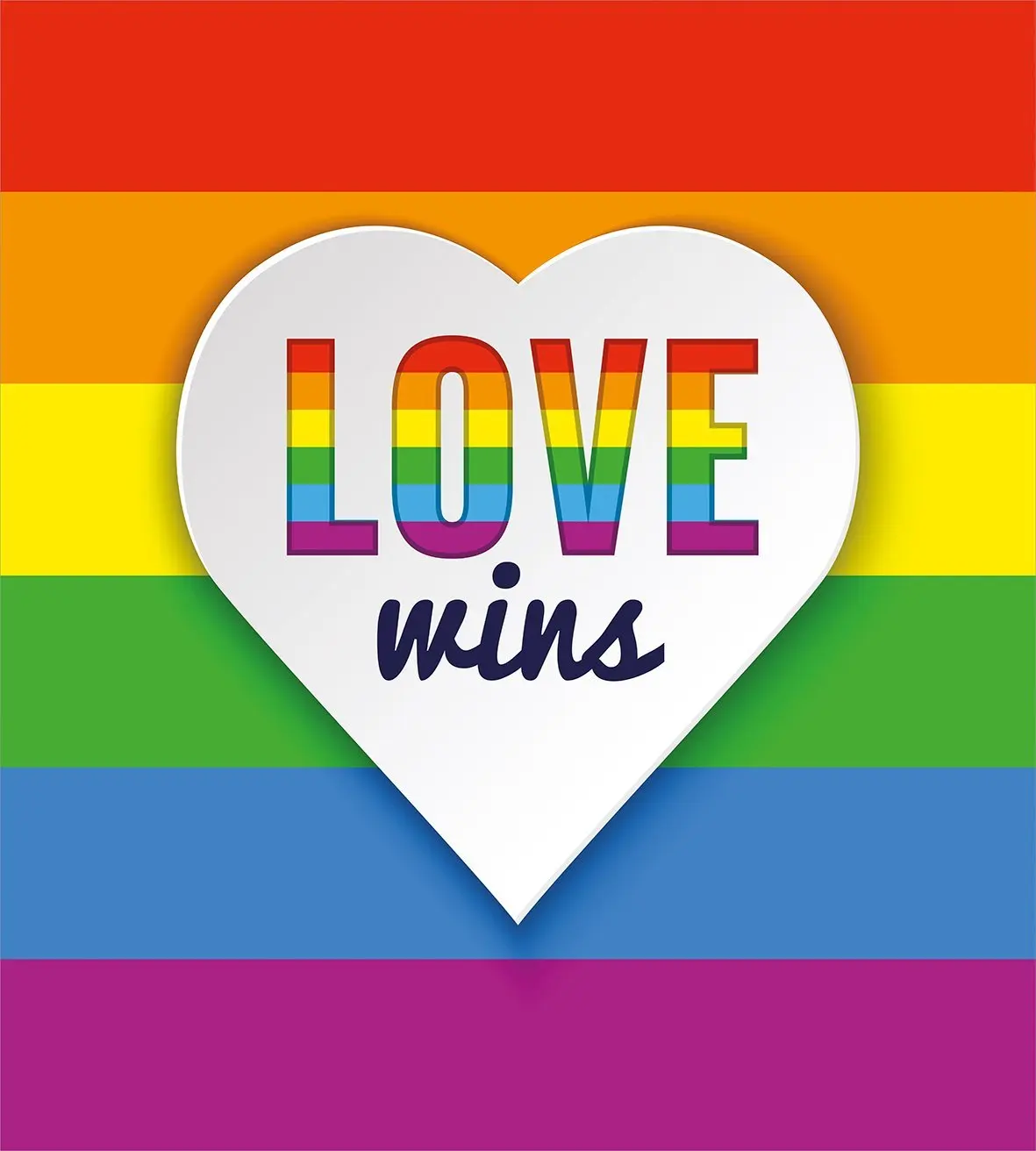 Набор пододеяльников с надписью Pride Decorations Радужный Флаг полосками символ сердца