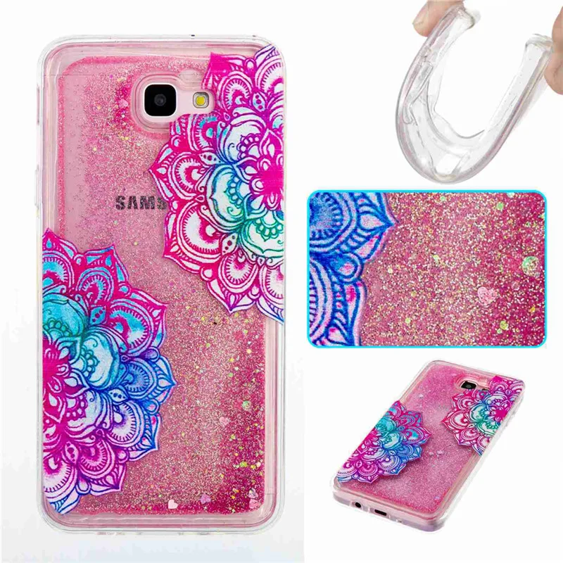 Горячей жидкости зыбучие пески блеск PU чехол для Samsung Galaxy J5 Prime On5 2016 обратно чехлы