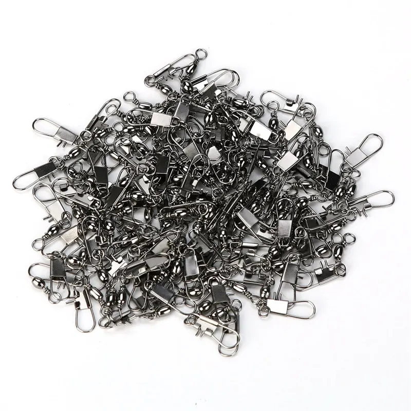 Size 10 Горячая рыболовные аксессуары 100 шт карабин для рыболовной снасти Pin прочные крепежные кольца с замковое соединение Pesca аксессуары 7 - Цвет: Size 10