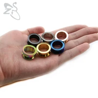 6 pairslot mixed colors stainless steel screw fit double flare tunnel plug flesh expander stretcher ear gauges piercing jewelry