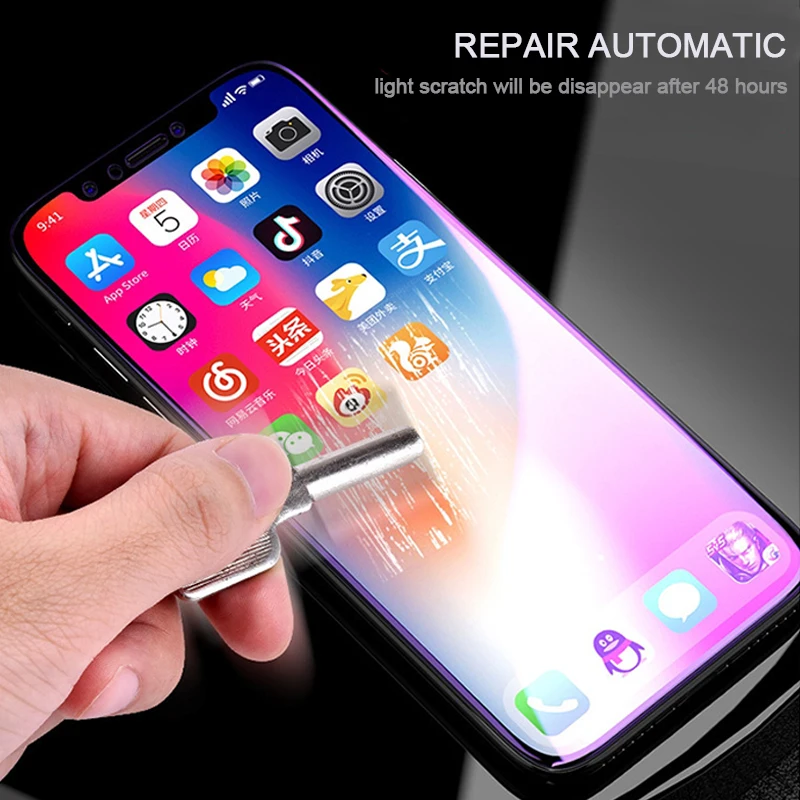 Для iPhone x xs xr xsmax 8 6 7 plus гидрогель анти синий свет передняя Невидимая защита экрана