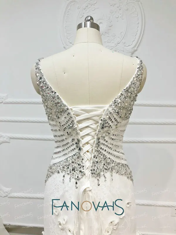 &quotБисер Русалка Свадебные Платья Плюс Размер Vestido De Novia 2019 Роскошные Gelinlik Suknia Slubna