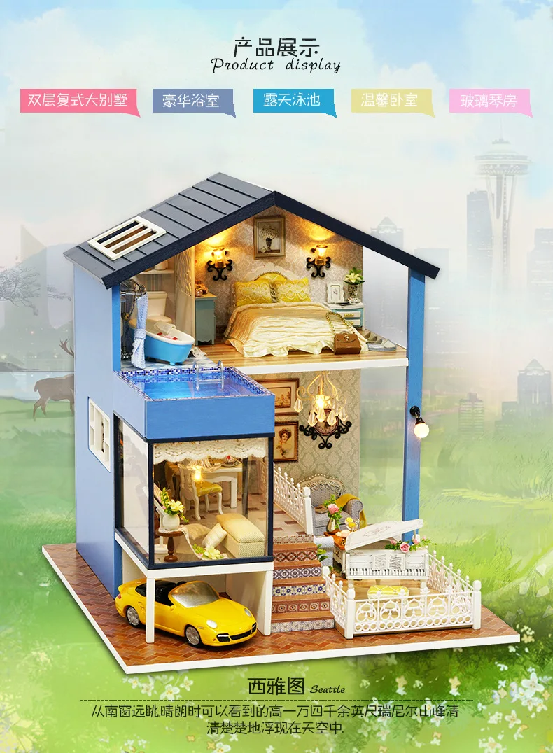 Кукольный домик хижина ручной сборки игрушечный мини модель кукольного домика